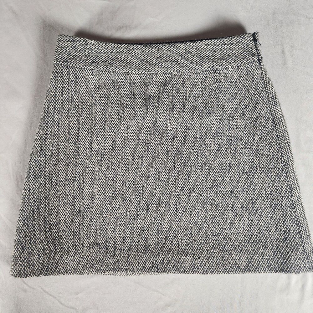 DKNY Wool Blend Tweed Mini Skirt Black White Lined Side Zip Women’s Small - Picture 1 of 9